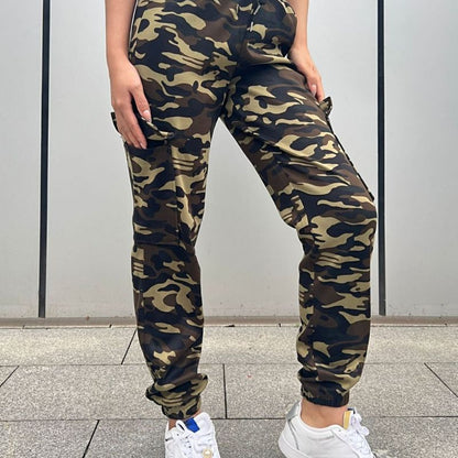Street Women Casual Camouflage Print Cargo Pants