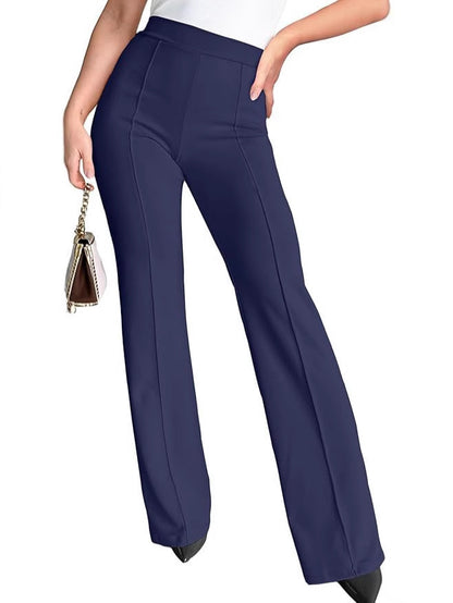 Women Fashion Casual Solid Color High Waisted Wide Leg Pants