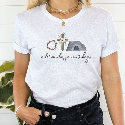 Camiseta informal con estampado de niña de Pascua para mujer