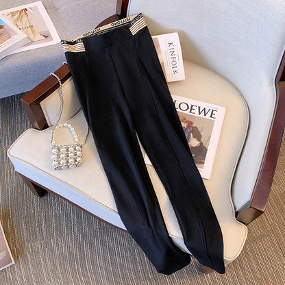 Women Casual Plus Size Solid Color Loose Leggings