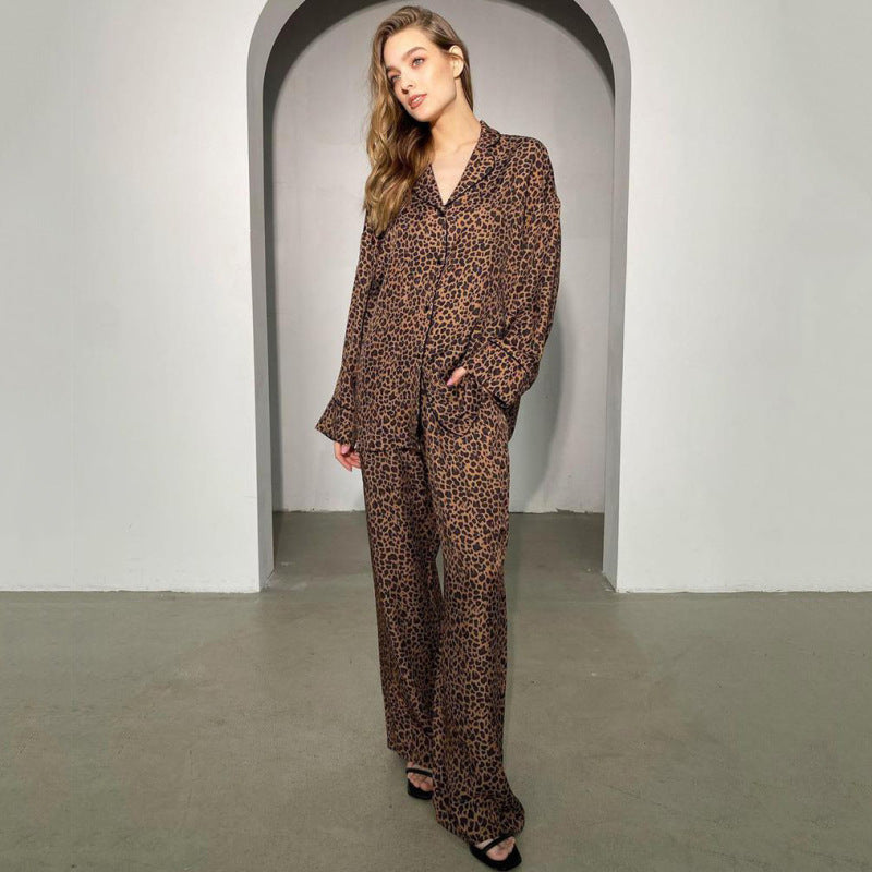 Women Casual Leopard Print Pajamas