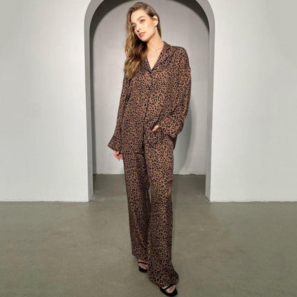 Women Casual Leopard Print Pajamas