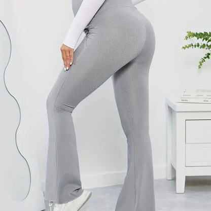 Pregnant Women Casual Solid Color High Waist Belly-Supporting Sports Tights