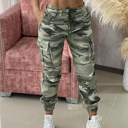 Women Casual Camouflage Print Cargo Pants