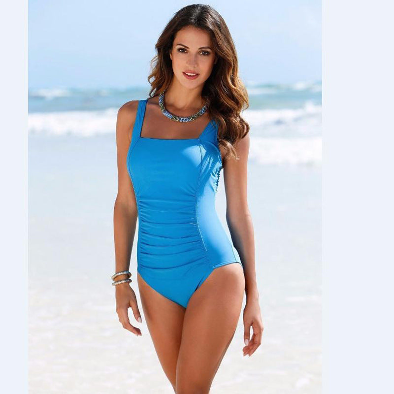 Traje de baño de una pieza con estampado de lunares informal de verano para mujer