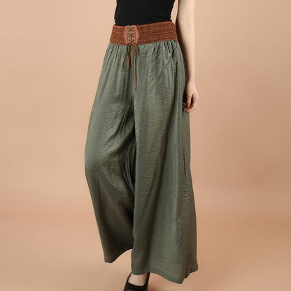 Women'S Fashion Casual Cotton Linen Thin Wide Leg Loose Trousers