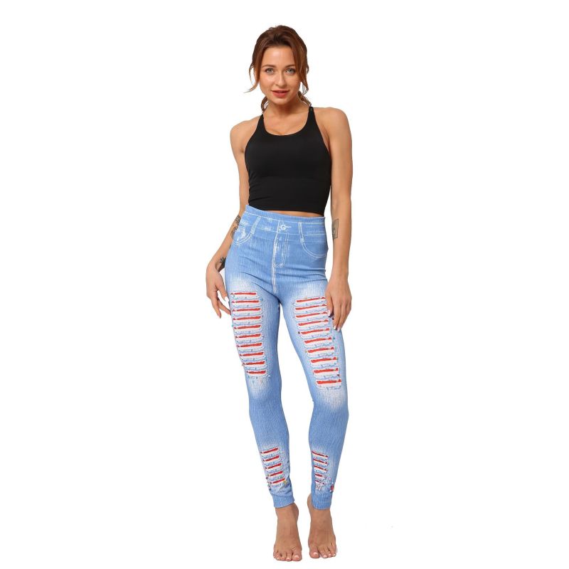 Women High Waist Printed Casual Slim Fashion Leggings Pants