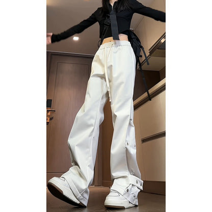 Women Casual Fashion Buckle Overalls Cargo Pants