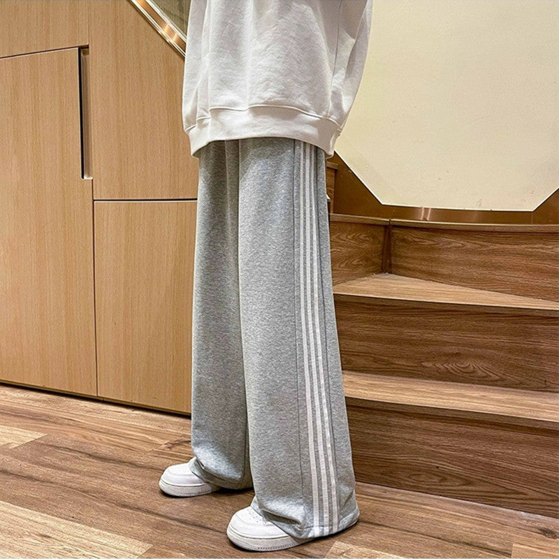 Women Fashion Casual Color Blocking Stripe Pattern Eide Leg Athleisure Sweatpants