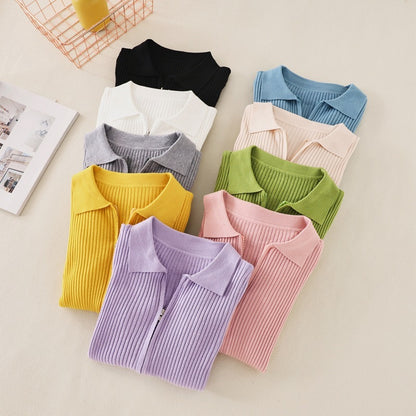 Women Casual Solid Color Base Lar Knit Top Sweater