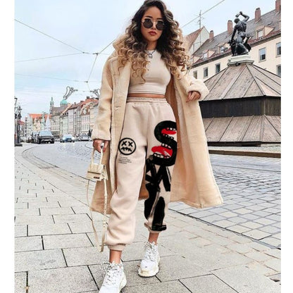 Athleisure Casual Street Fashion Street Women Letter Thickened Sweatpants
