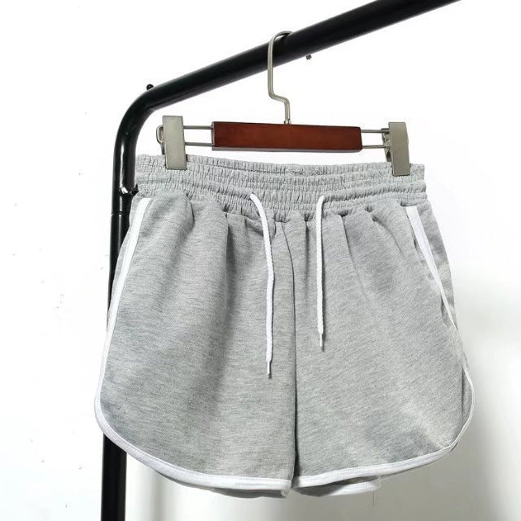 Women Casual Loose Solid Color Drawstring Shorts