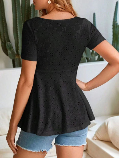 Camiseta informal de manga corta con aberturas para embarazadas