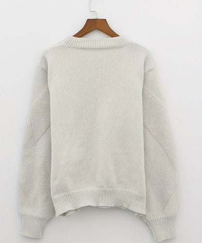 Autumn And Winter Women Casual Round Neck Knitted Sweater