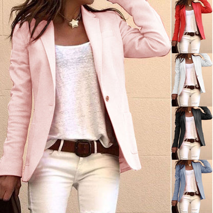 Chaqueta blazer informal de manga larga a la moda para mujer