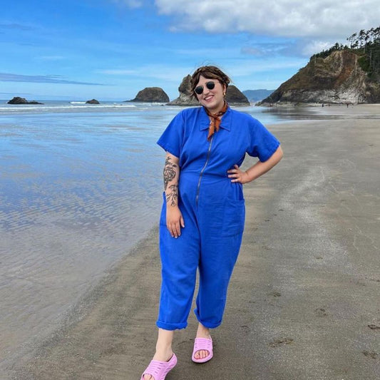 Plus Size Summer New Women Casual Fashion Solid Color Short Sleeve Lapel Zipper Cargo Jumpsuits