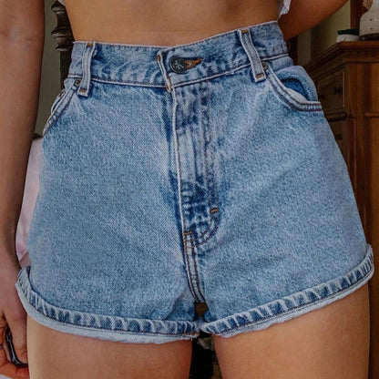 Women Summer Loose Edgy Vintage Casual High Waist Denim Shorts