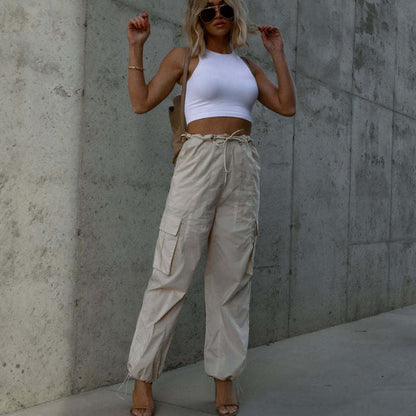 Pantalones cargo holgados e informales a la moda para mujer