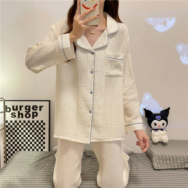 Women Casual Long Sleeve Trousers Pajamas Set