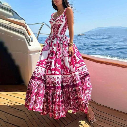 Vestido informal bohemio de tirantes para mujer para vacaciones