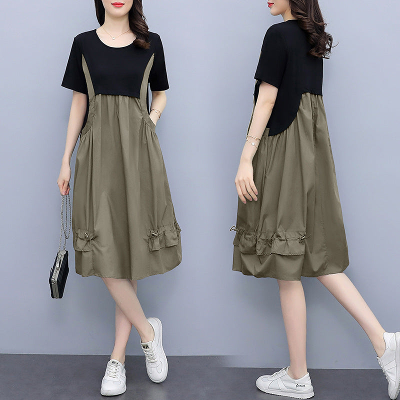Vestido de dos piezas con tirantes falsos, informal, de moda para mujer
