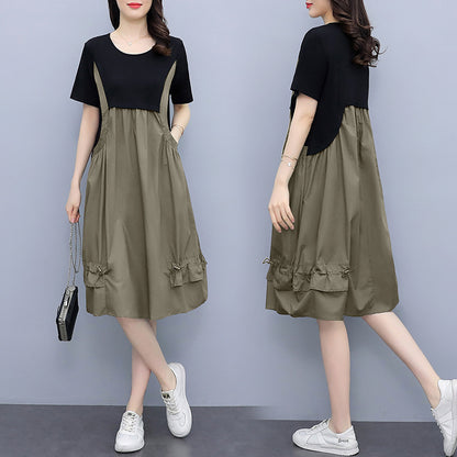 Vestido de dos piezas con tirantes falsos, informal, de moda para mujer