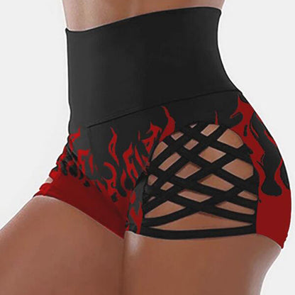 Women Casual High Waist Bandage Safty Biker Shorts