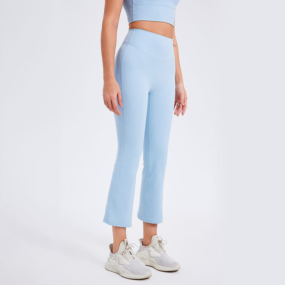 Women Fashion Casual Solid Color High Waist Slim-Fit Yoga Pants