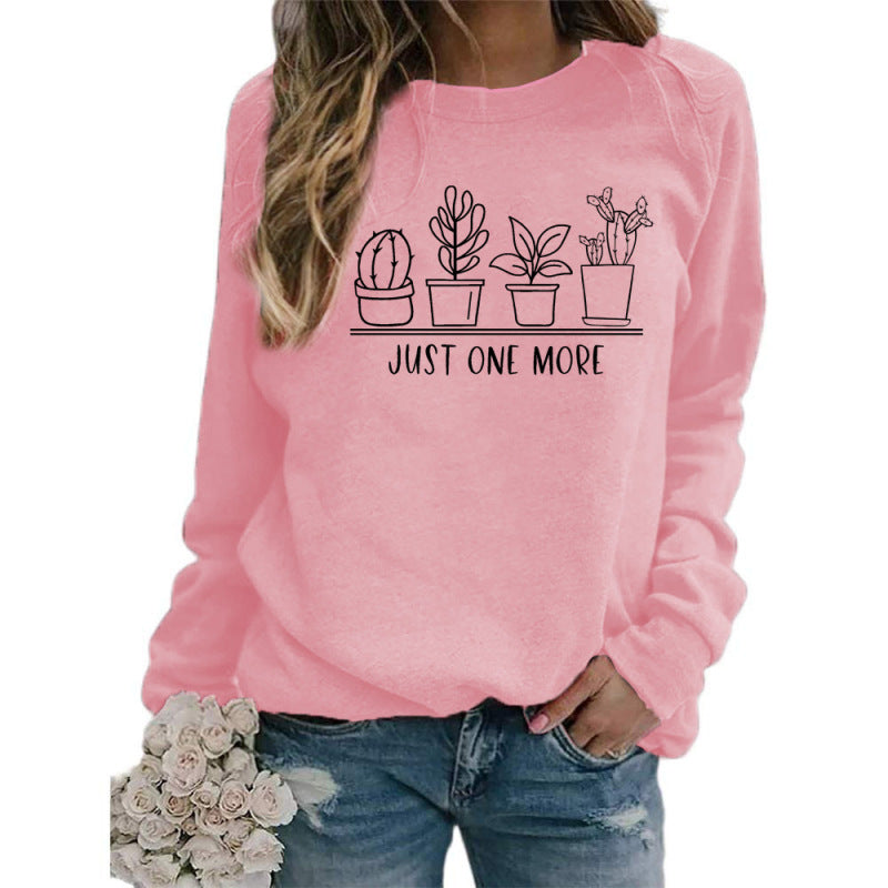 Sudadera holgada informal con estampado floral y cuello redondo de manga larga para mujer