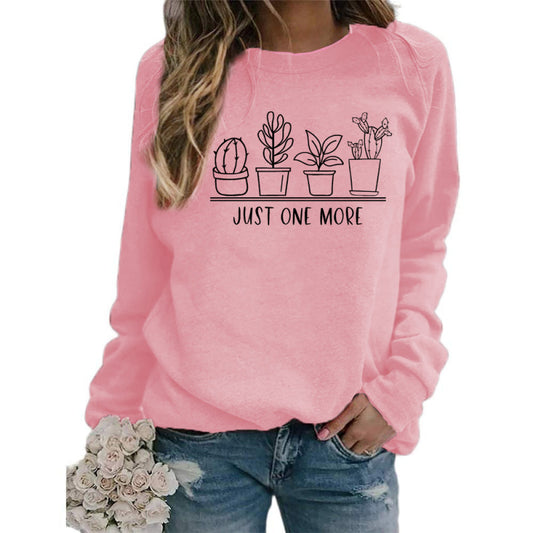 Sudadera holgada informal con estampado floral y cuello redondo de manga larga para mujer