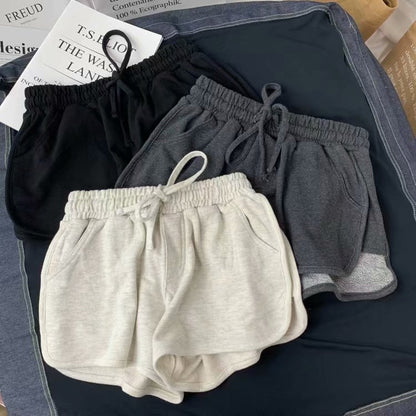 Women Casual Loose High Waist Straight Wide Leg Short