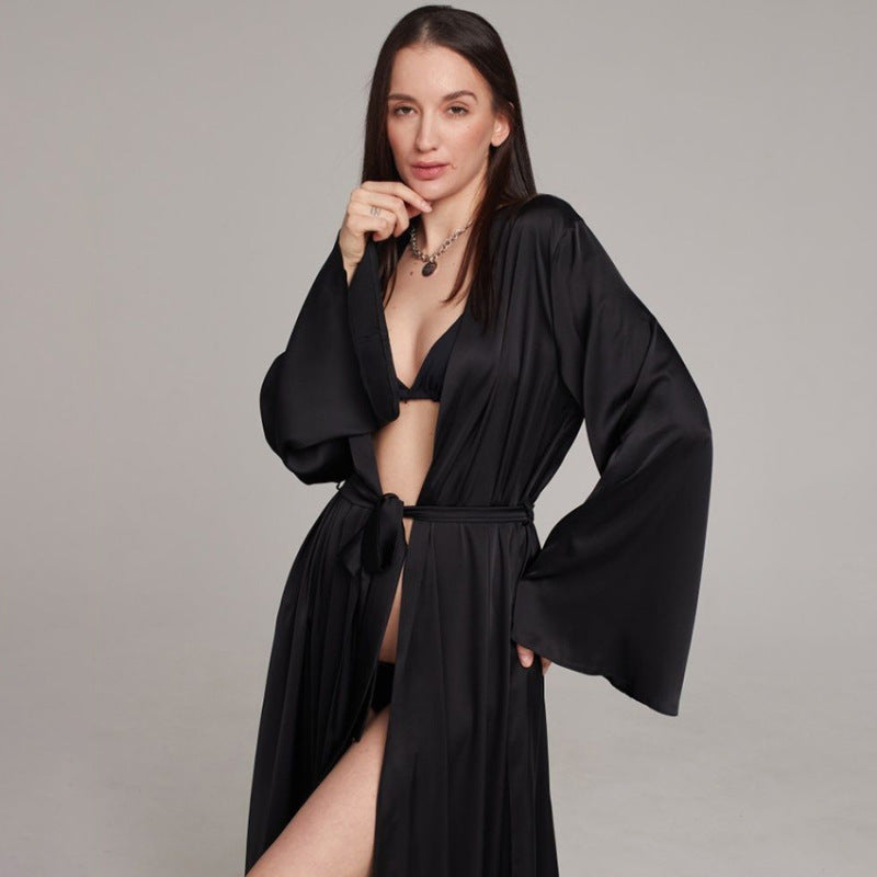 Women Fashion Casual Silk Home Nightgown