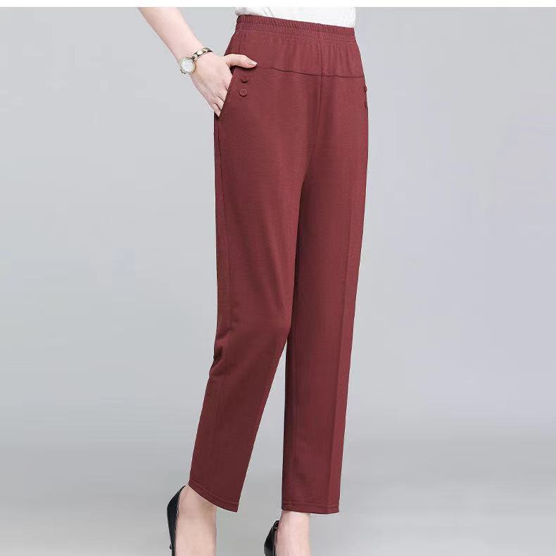 Women'S Casual High Waist Loose Cropped Pants