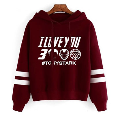 Sudadera con capucha holgada informal con estampado de letras y rayas de doble barra para mujer