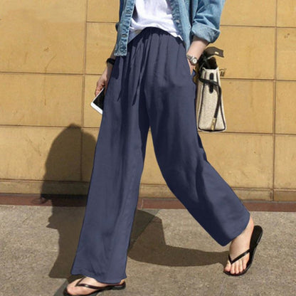 Women'S Fashion Casual High Waist Solid Color Loose Pants