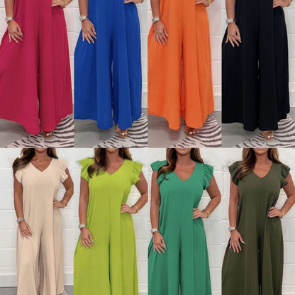 Mono informal sin mangas holgado de color liso a la moda para mujer