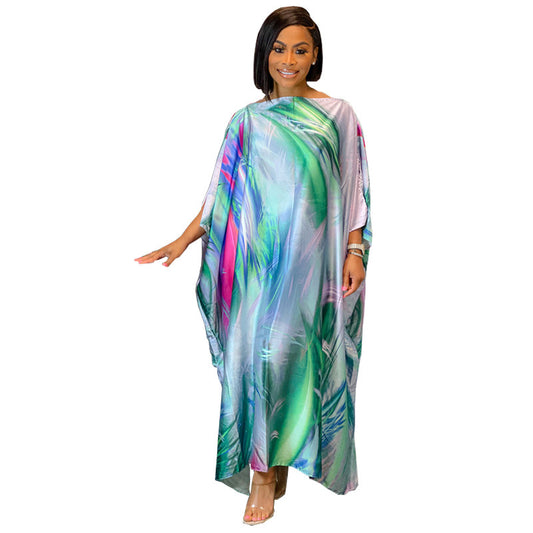 Women Elegant Vintage Casual Plus Size Maxi Dress