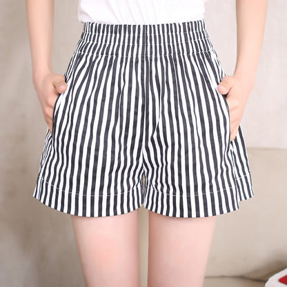 Women Summer Vacation Casual Striped Shorts