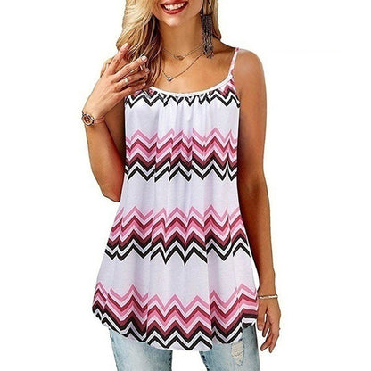 Women Summer Bohemian Floral Printed Sleeveless Casual Plus Size Loose Dress