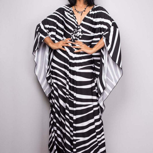 Polyester Printed Loose Woven Robe Vacation Casual Beach Bikini Coverup Women Loose Dress