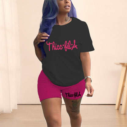 Traje informal de dos piezas D1209 para mujer, talla grande, con estampado de posicionamiento