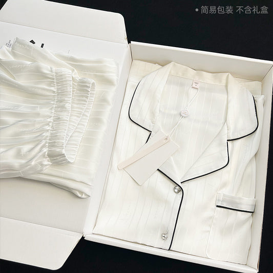Conjunto de pijama elegante informal de manga larga con top y pantalón para mujer