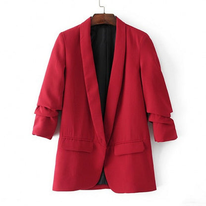 Blazer casual de color sólido de moda para mujer