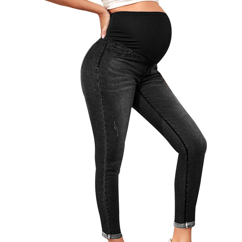 Leggings elásticos de cintura alta para embarazadas, informales, que levantan la cadera y el vientre.