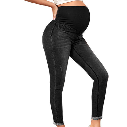 Leggings elásticos de cintura alta para embarazadas, informales, que levantan la cadera y el vientre.