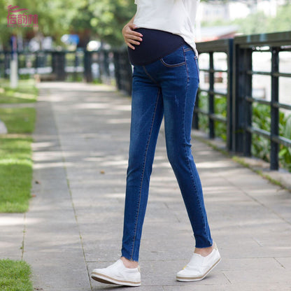Vaqueros ajustados elásticos de maternidad con soporte abdominal para mujeres embarazadas