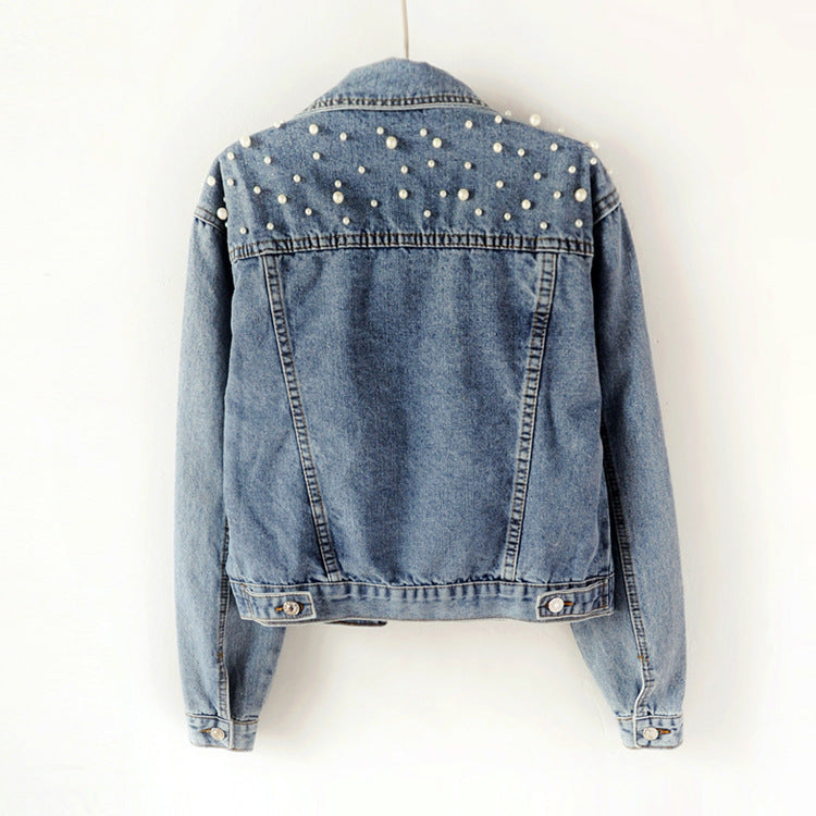 Chaqueta vaquera holgada de manga larga con botones y corte atrevido para mujer, talla grande