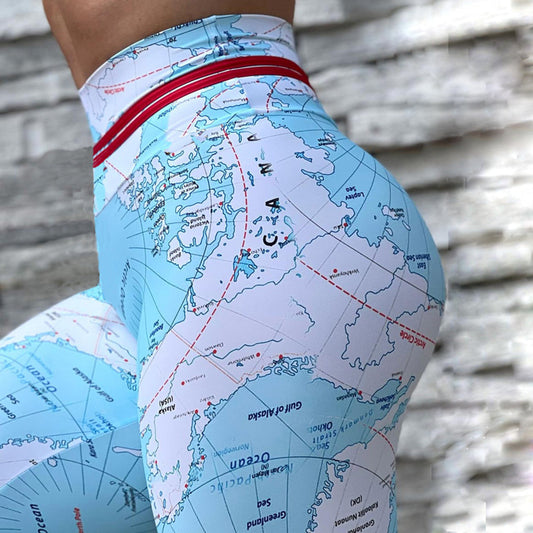 Leggings de yoga con estampado casual para mujer