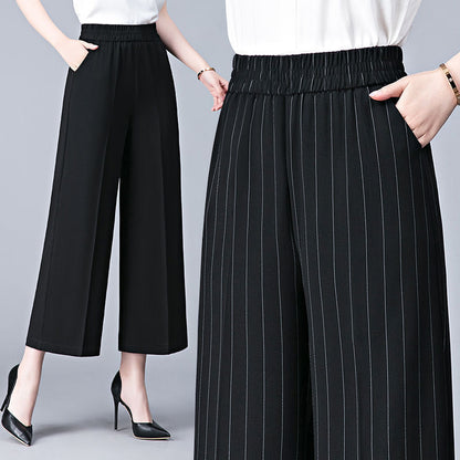 Women'S Casual Solid Color High-Waist Wide-Leg Pants