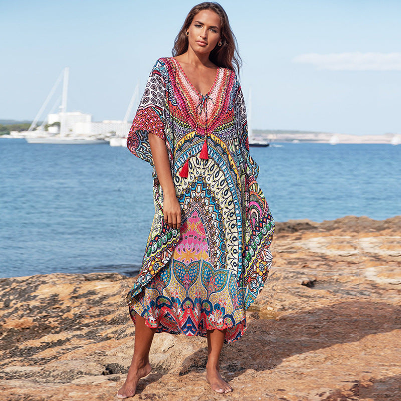 Traje de baño de playa estampado para mujer, estilo casual, para vacaciones